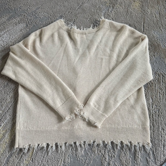 Nation LTD Madeline cream eggshell cardigan baby alpaca button front small - Picture 6 of 7